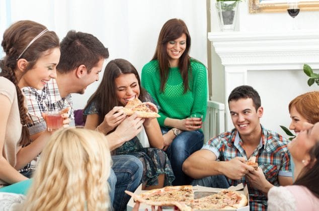 Group of eight friends