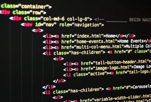HTML code on a screen